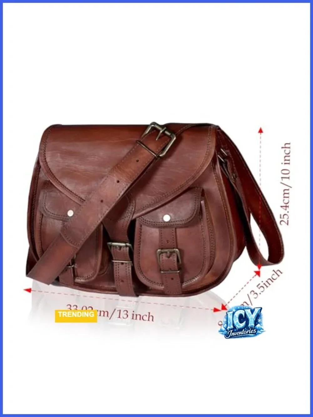 Genuine Leather Crossbody Satchel Purse 14
